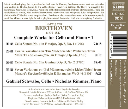 Beethoven: Complete Works for Cello & Piano, Vol. 1