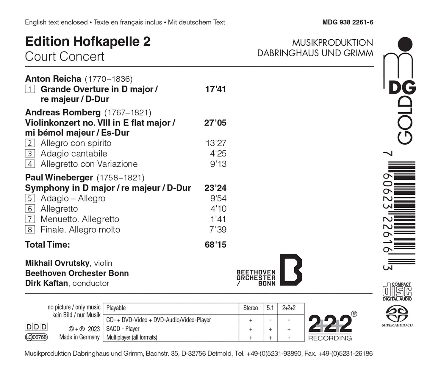 Reiche, Romberg & Wineberger: Edition Hofkapelle, Vol. 2