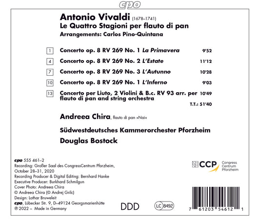 Vivaldi: Le Quattro Stagioni per flauto di pan