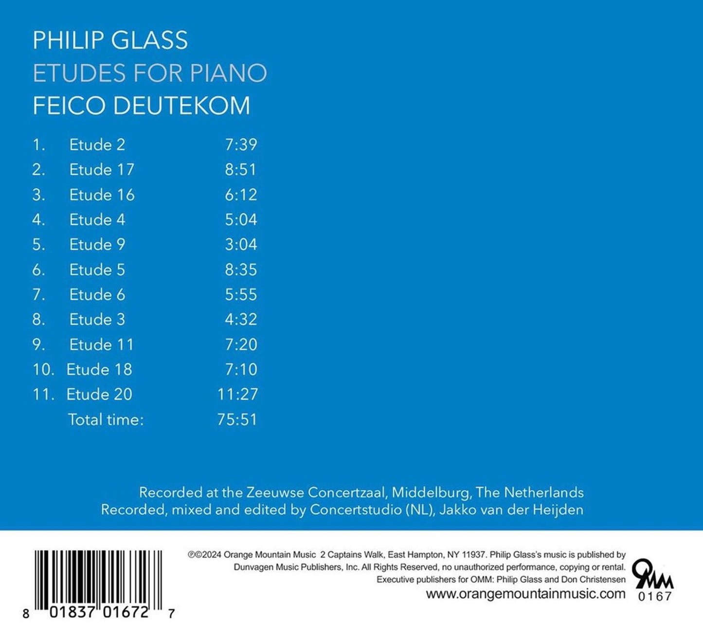 GLASS: ETUDES FOR PIANO