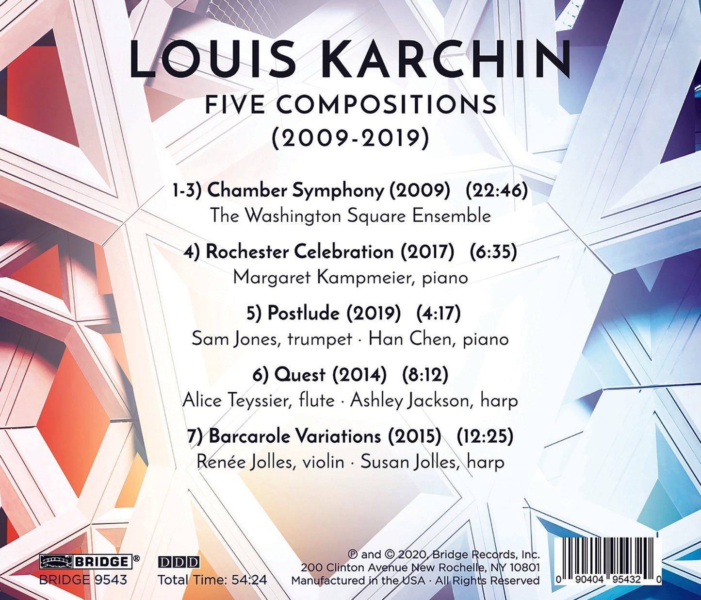 Louis Karchin: Five Compositions (2009-2019)