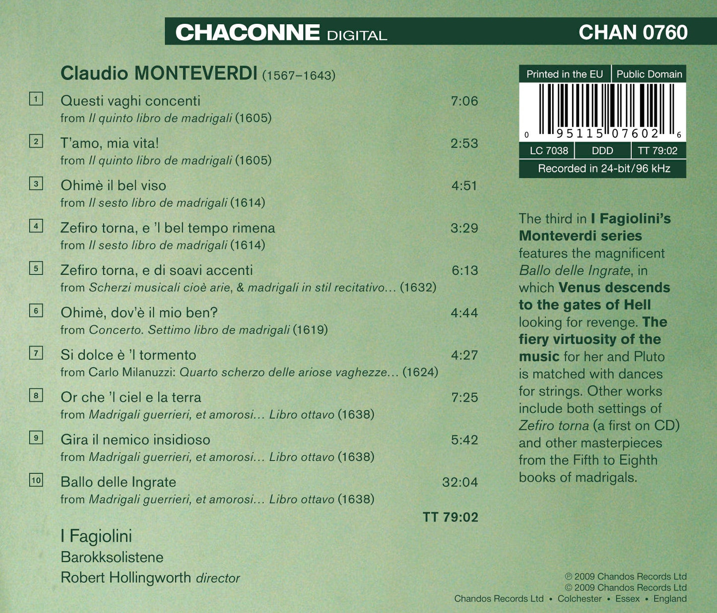 MONTEVERDI, C.: Madrigals (Sweet Torment) (I Fagiolini)