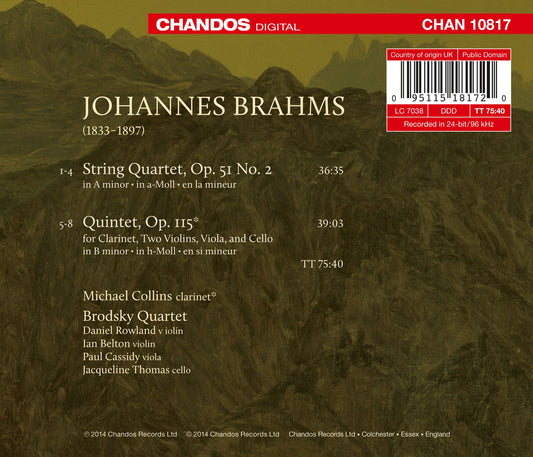 Brahms: String Quartet, Op. 51, No. 2 & Clarinet Quintet, Op