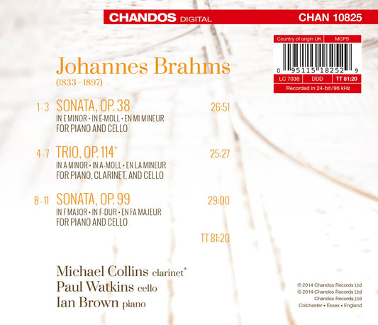 Brahms: Clarinet Trio, Cello Sonatas Nos. 1 & 2