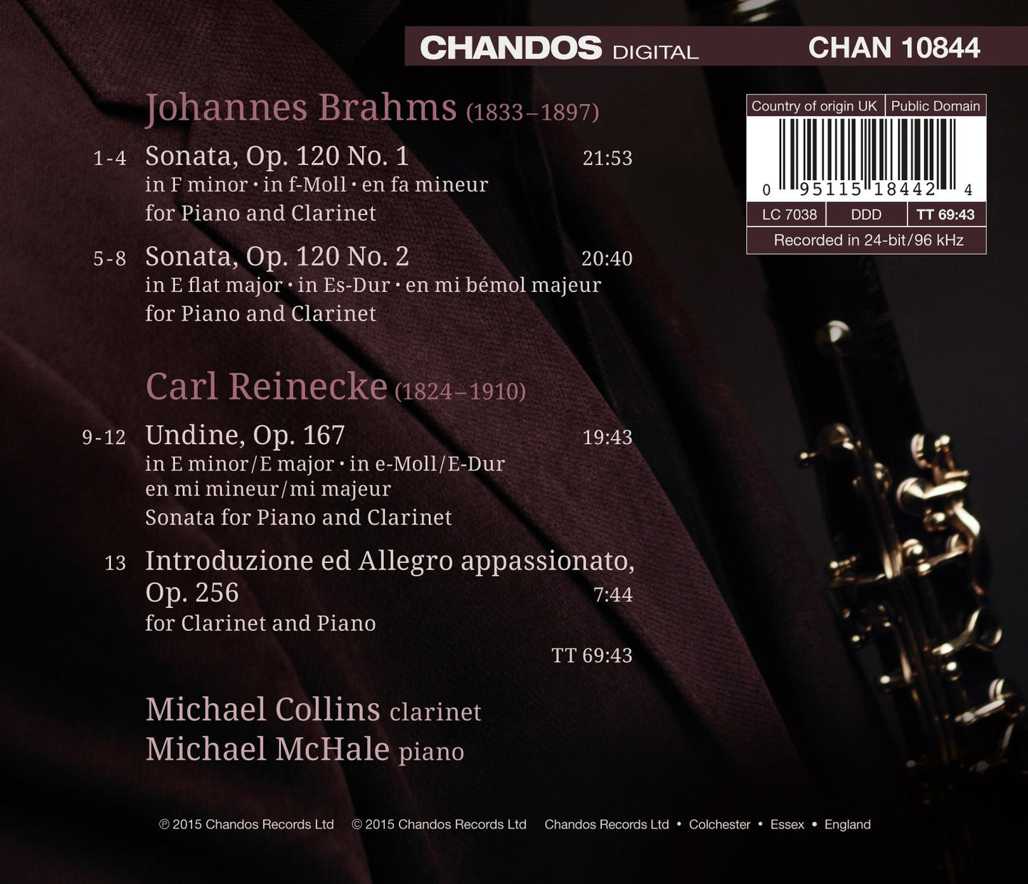 Brahms & Reinecke: Works for Clarinet & Piano