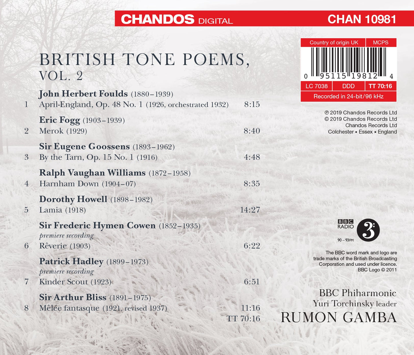 British Tone Poems, Vol. 2  Bbc Philharmonic, Gamba