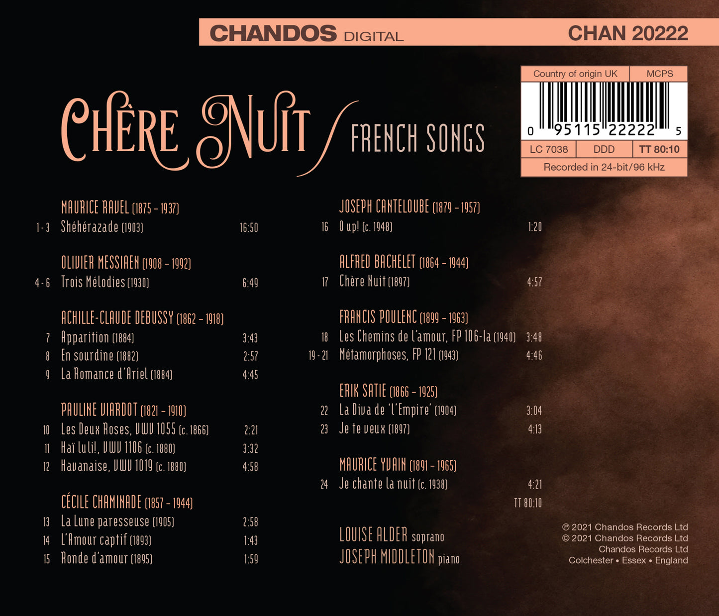 Chère Nuit - French Songs