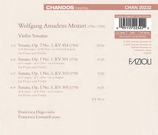 Mozart: Violin Sonatas Kv301, Kv303, Kv305, Kv454