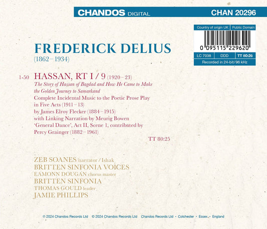 Delius: Hassan - Complete Incidental Music Zeb Soanes, Britten Sinfonia Voices, Britten Sinfonia