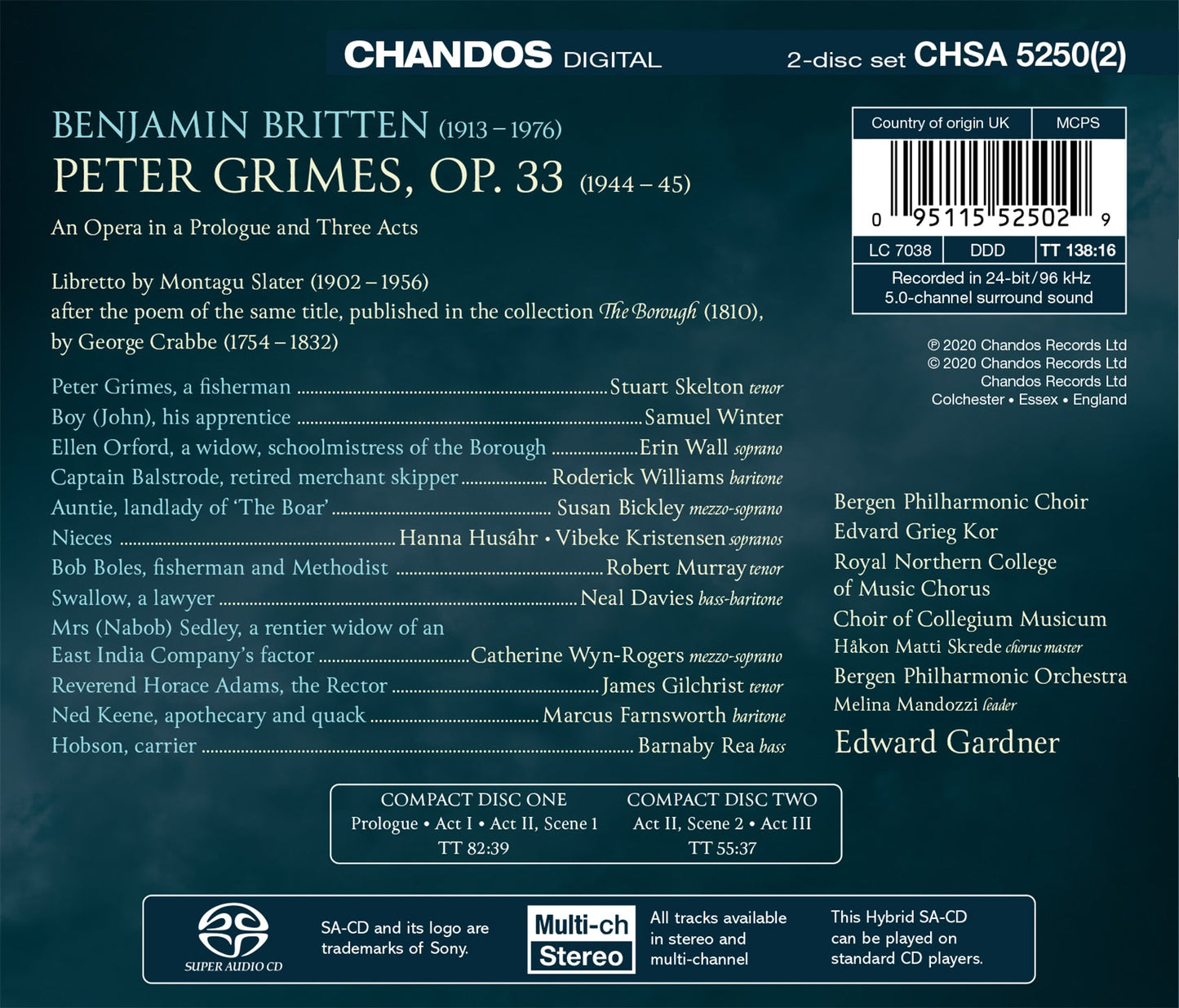 Britten: Peter Grimes  Skelton, Wall, Bergen Philharmonic Orchestra & Choir, Gardner