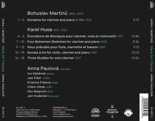 Husa & Martinu: Music For Clarinet