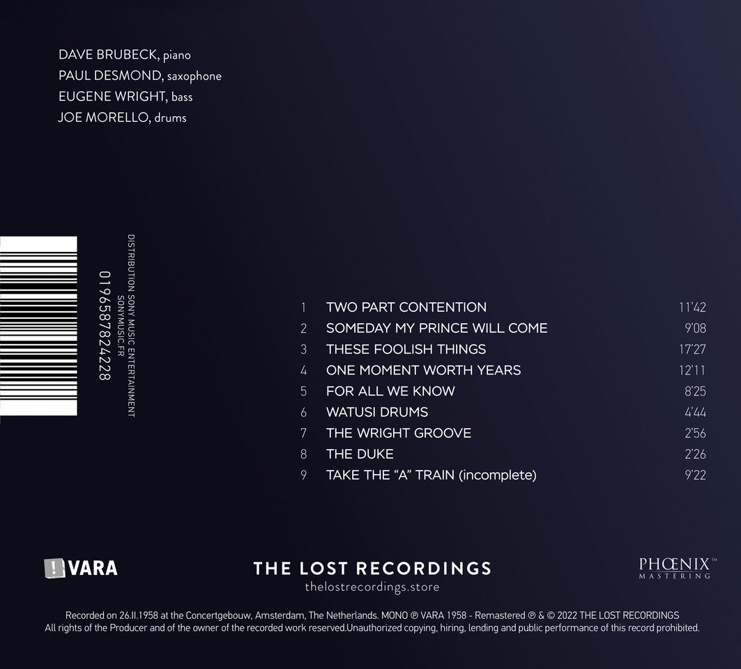 Debut in The Netherlands 1958 / Dave Brubeck Quartet