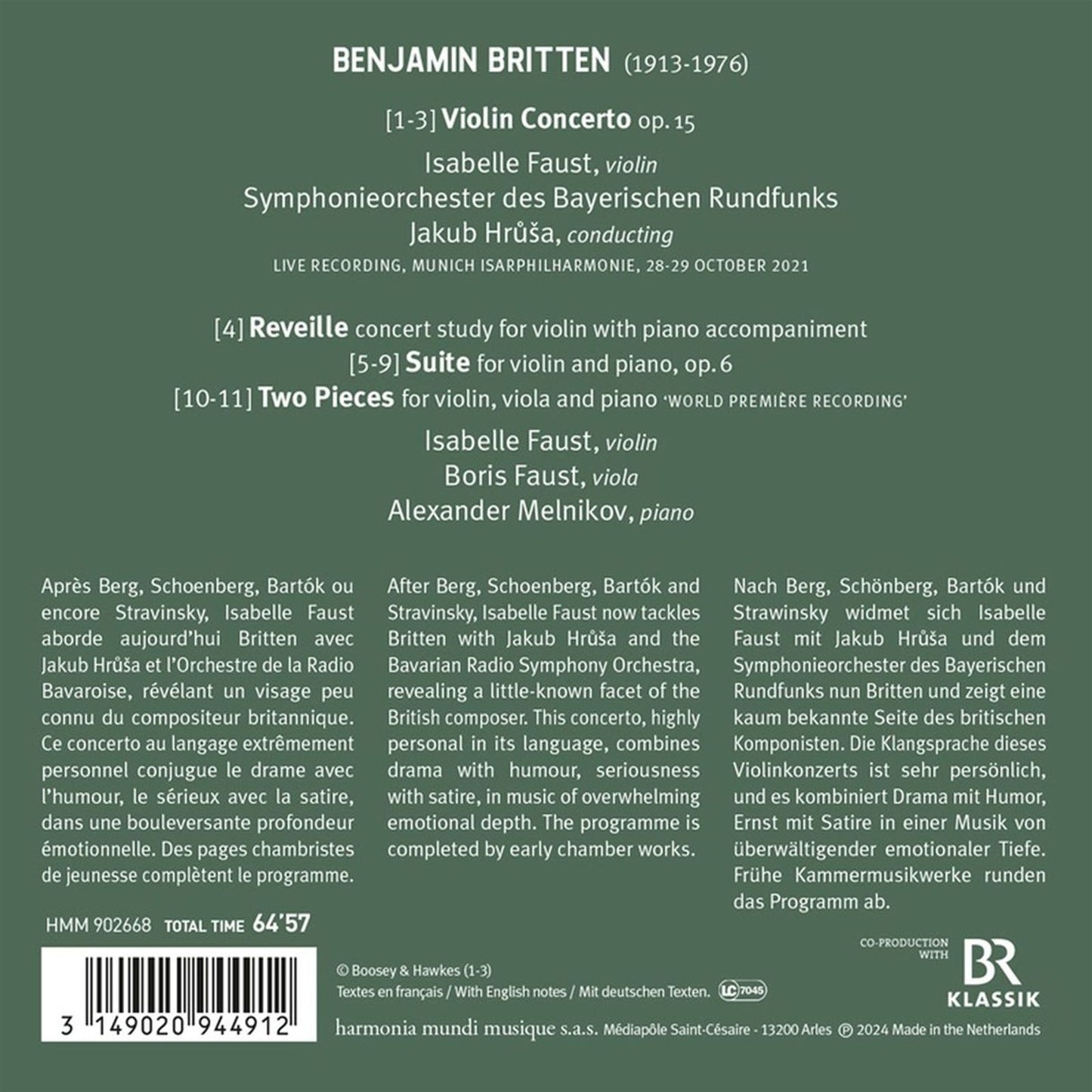 BRITTEN: VIOLIN CONCERTO & CHAMBER MUSIC