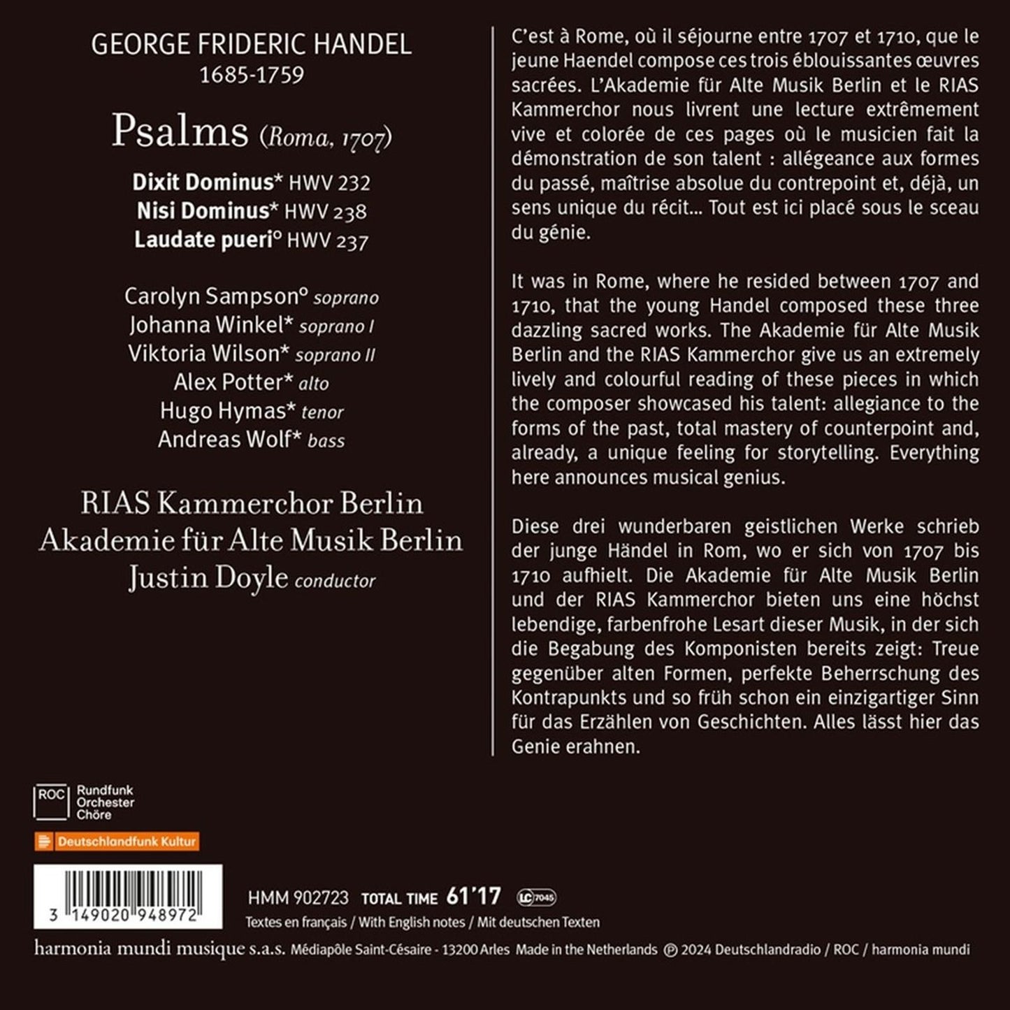 HANDEL: DIXIT DOMINUS LAUDATE PUERI NISI DOMINUS