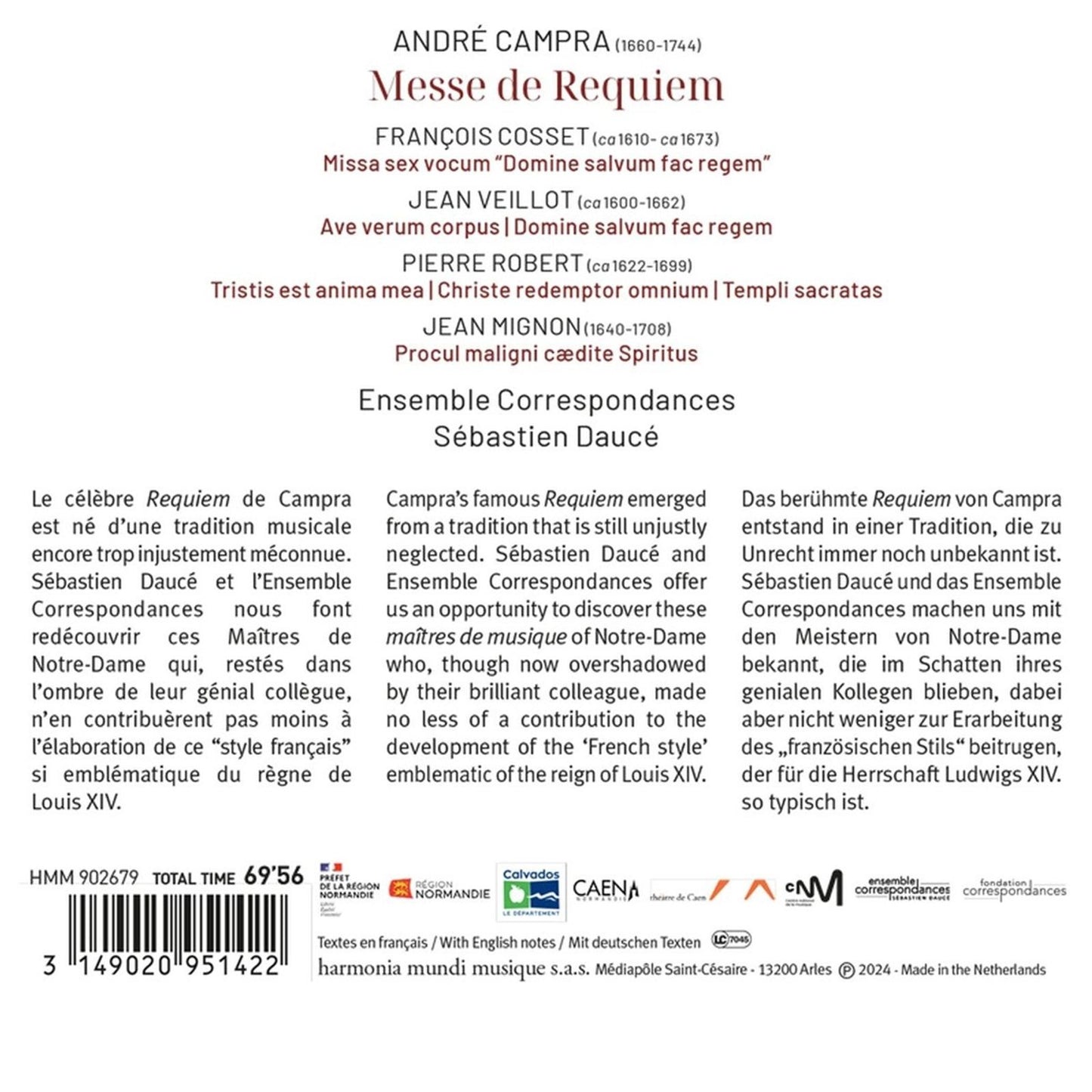 ANDRE CAMPRA MESSE DE REQUIEM
