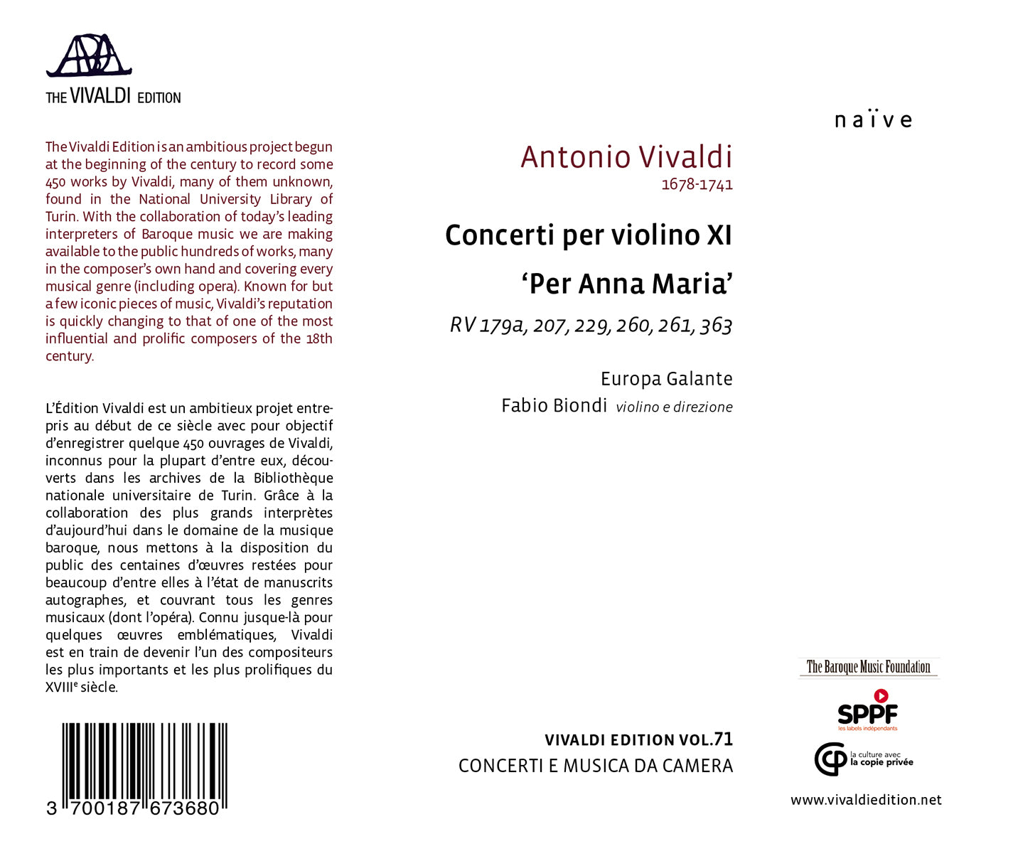 Vivaldi: Concerti per violino XI