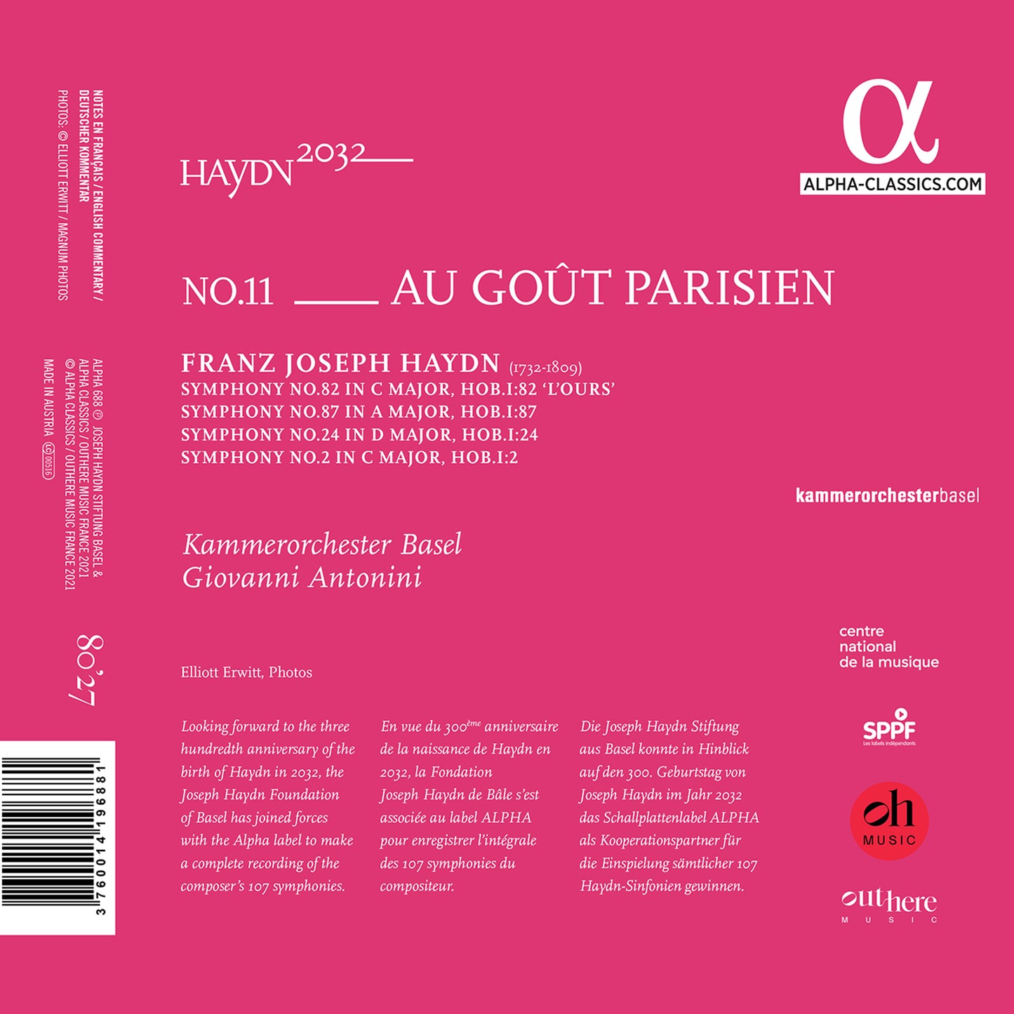 Haydn 2032, Vol. 11: Au Goût Parisien
