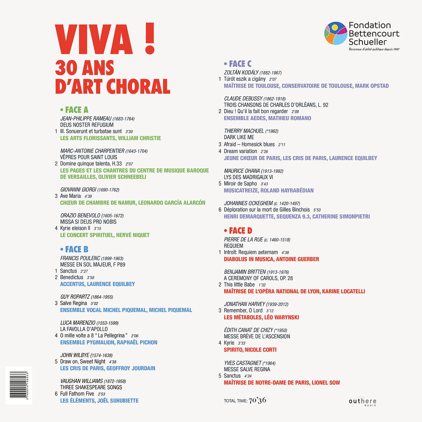 Viva! 30 Ans D'Art Choral (Lp Version)  Various