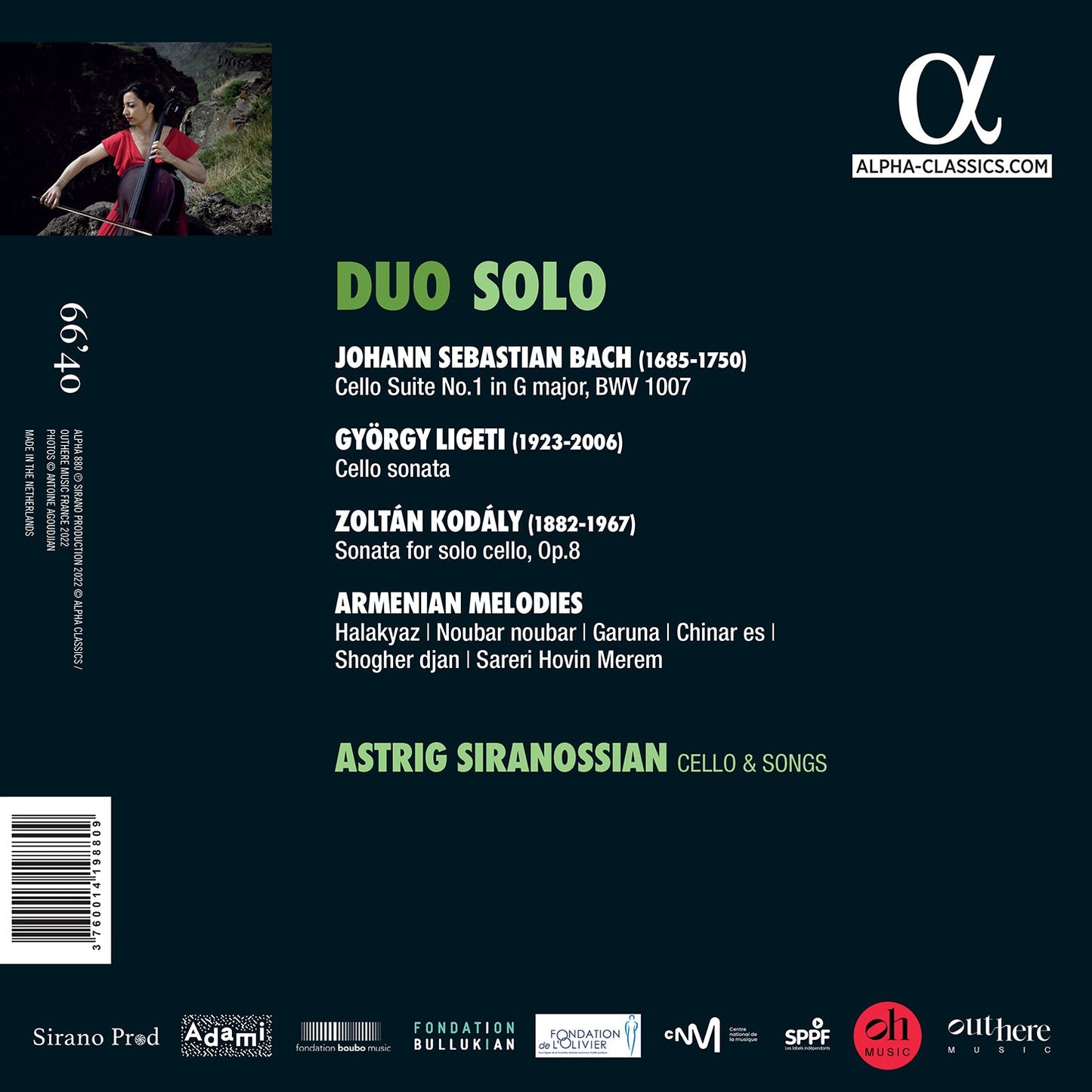 J.S. Bach, Kodaly & Ligeti: Duo Solo