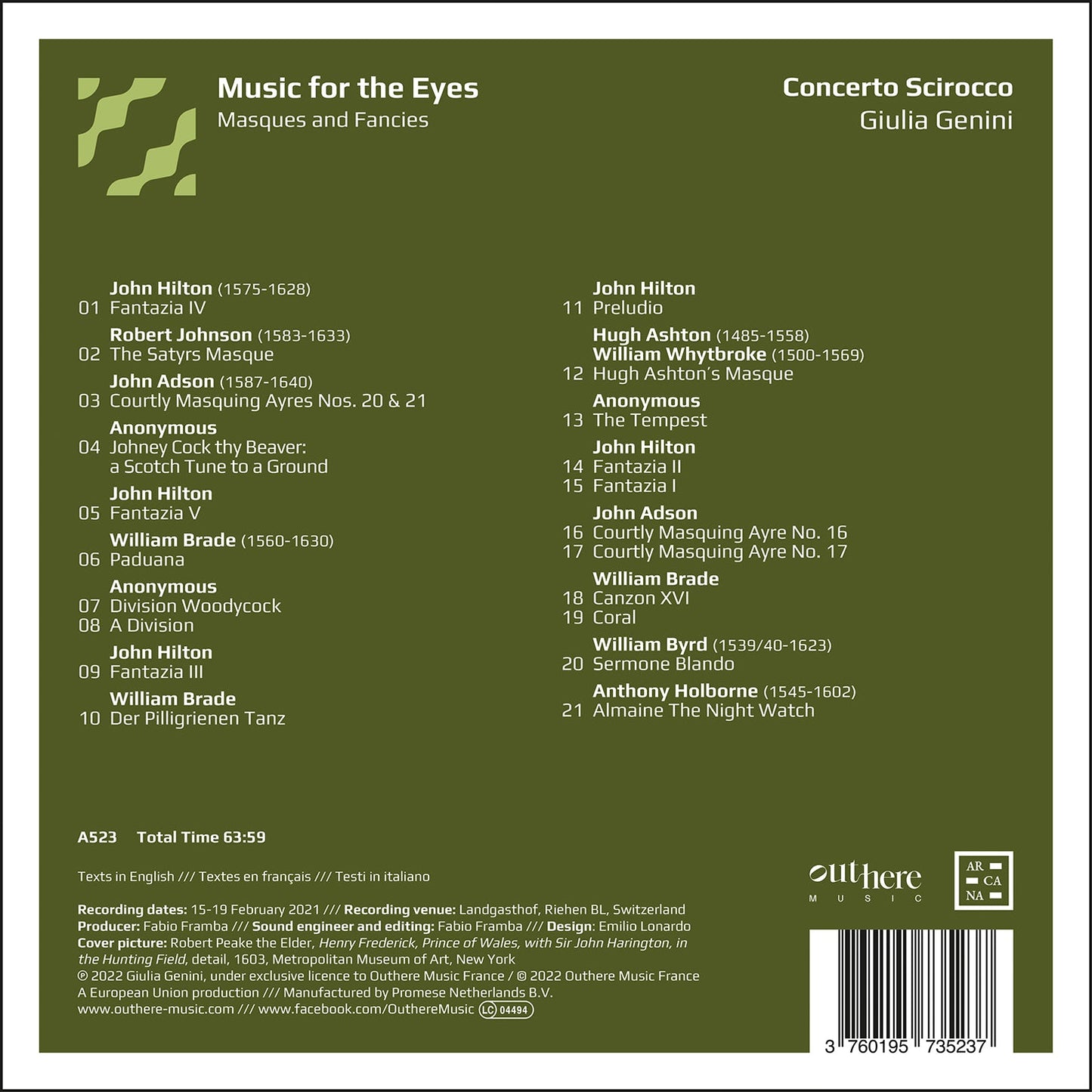 Music for the Eyes - Masques and Fancies