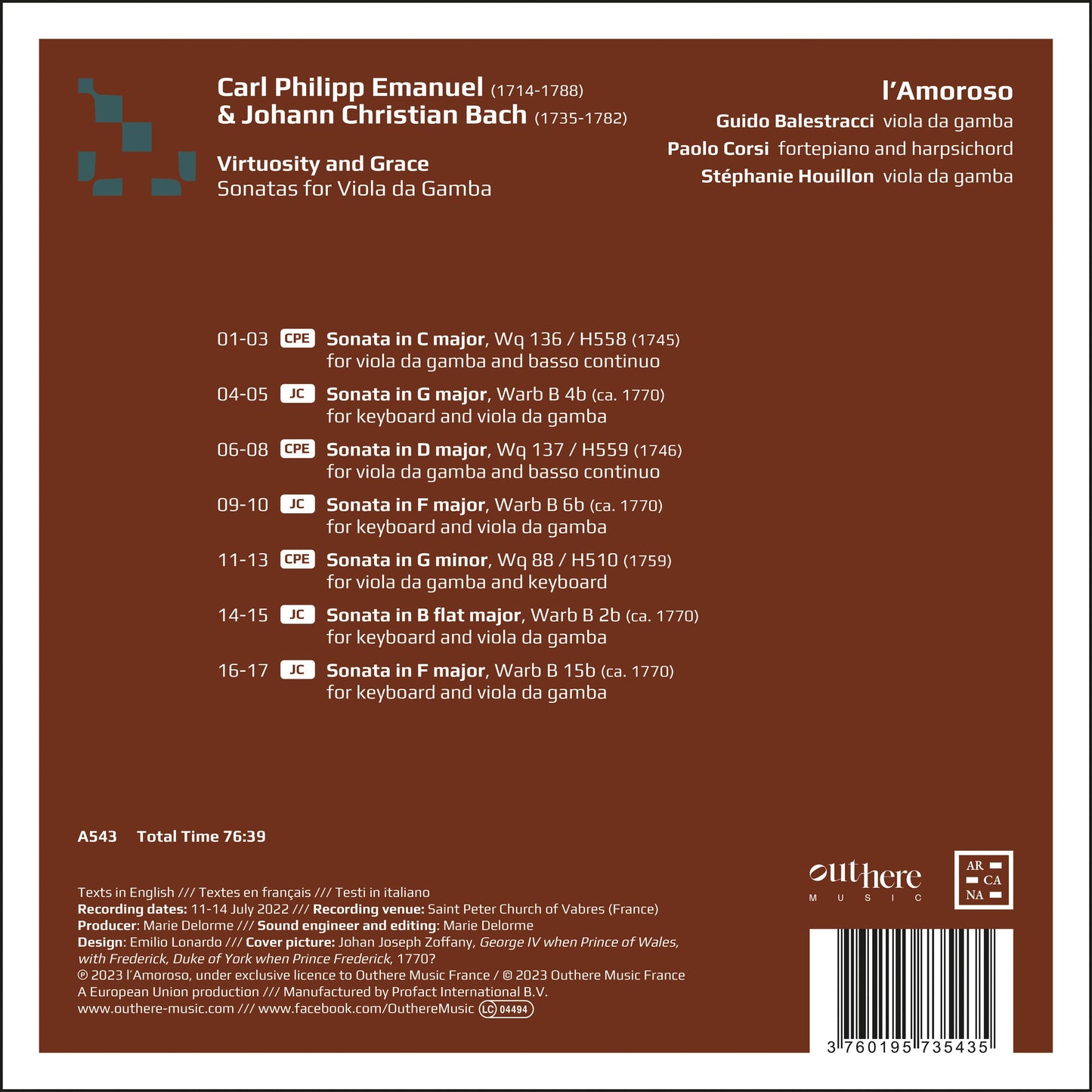 C.P.E. Bach & J.C. Bach: Virtuosity & Grace - Sonatas for vi
