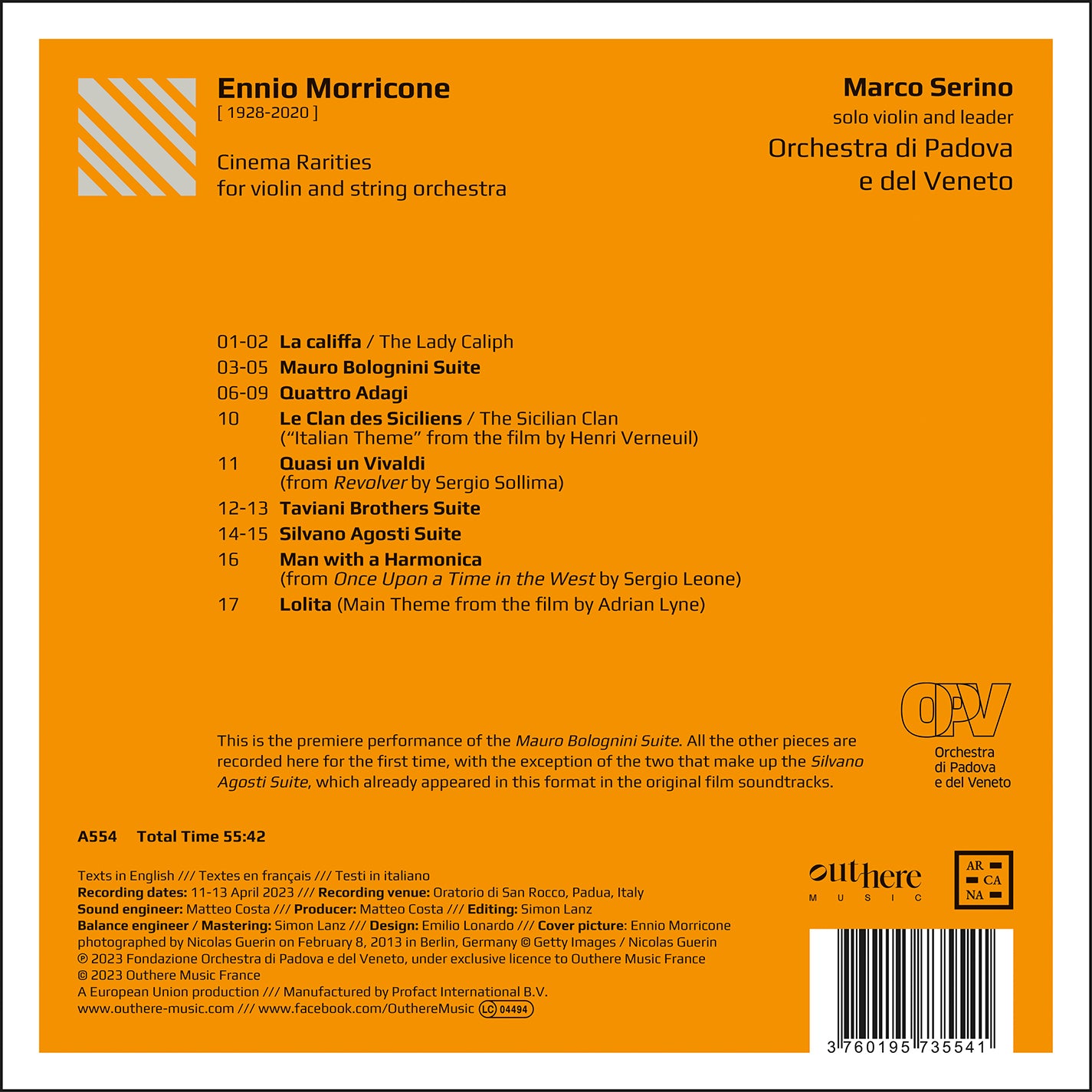 Morricone: Cinema Rarities for Violin & String Orchestra