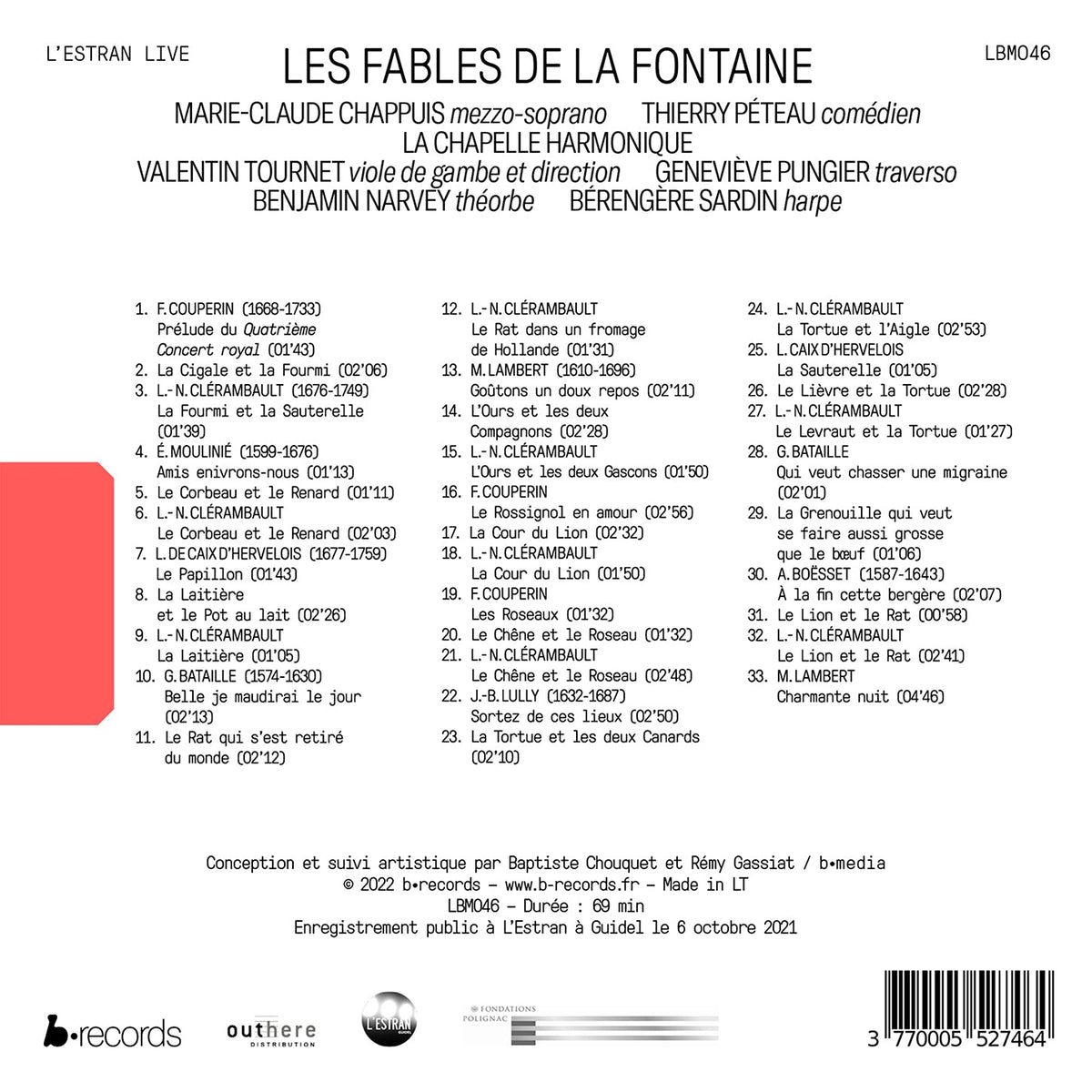 Les fables de La Fontaine (L'Estran Live)