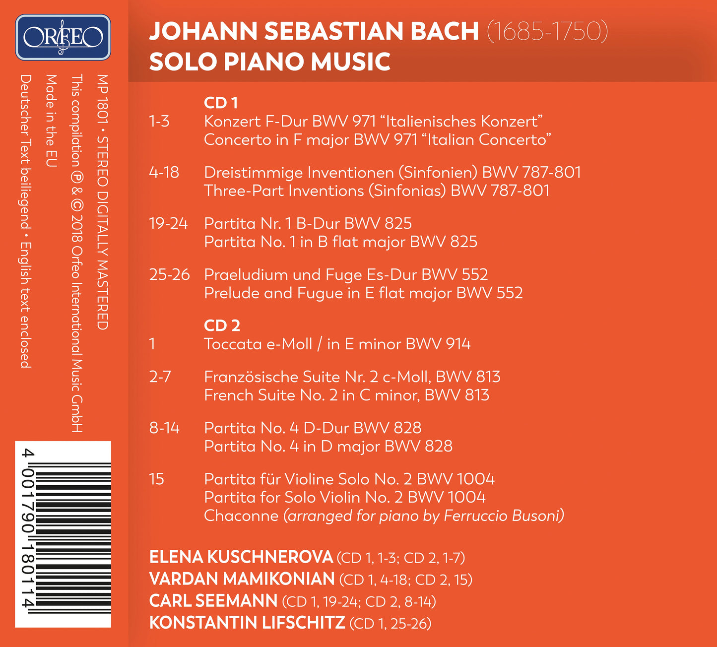J.S. Bach: Solo Piano Music