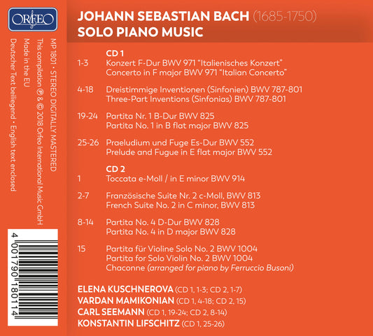 J.S. Bach: Solo Piano Music