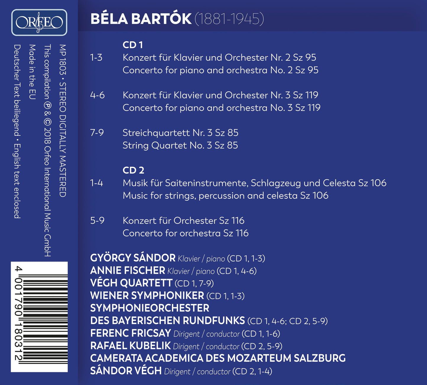 Bartók: Piano Concertos Nos. 2 and 3, Concerto for Orchestra