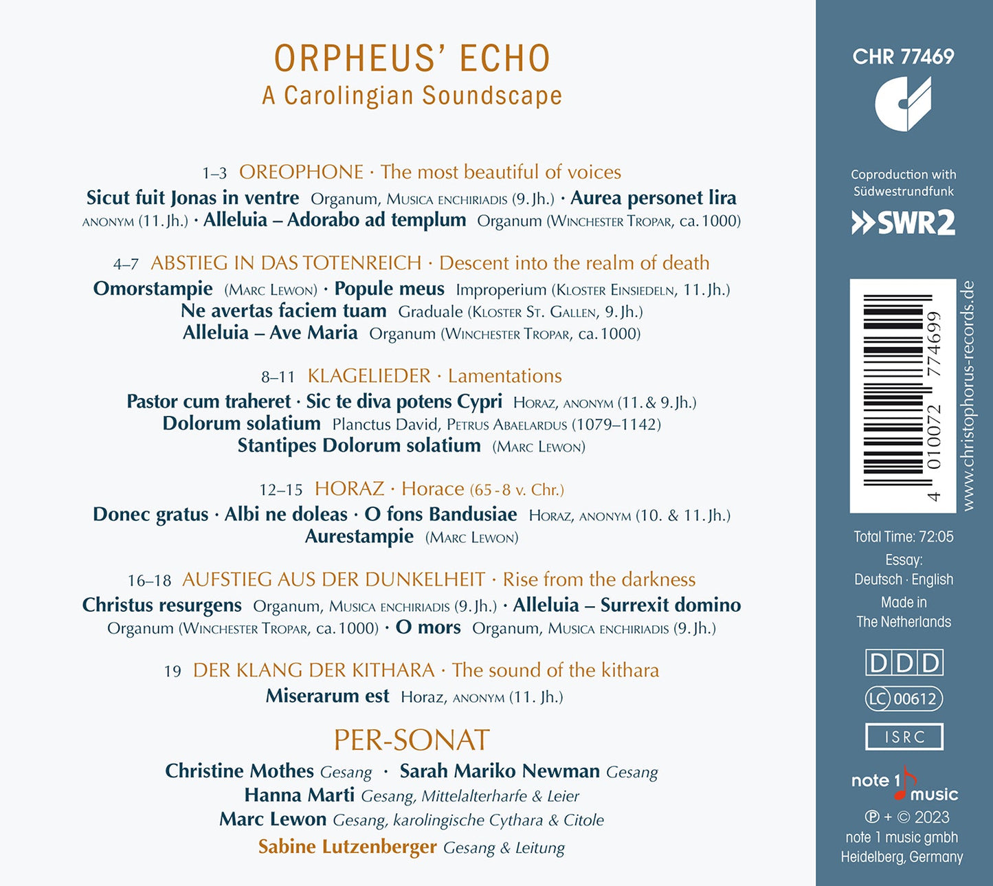 Orpheus' Echo - A Carolignian Soundscape