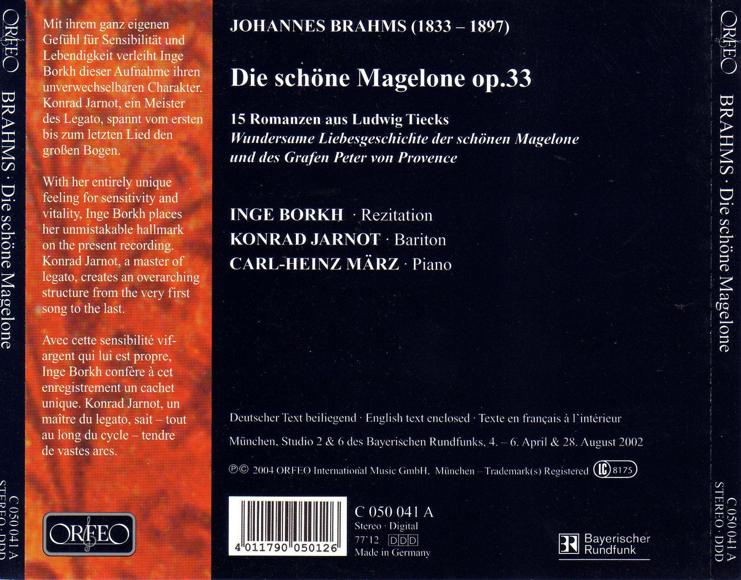 Brahms: 15 Romanzen, Op. 33 "Magelone-Lieder"