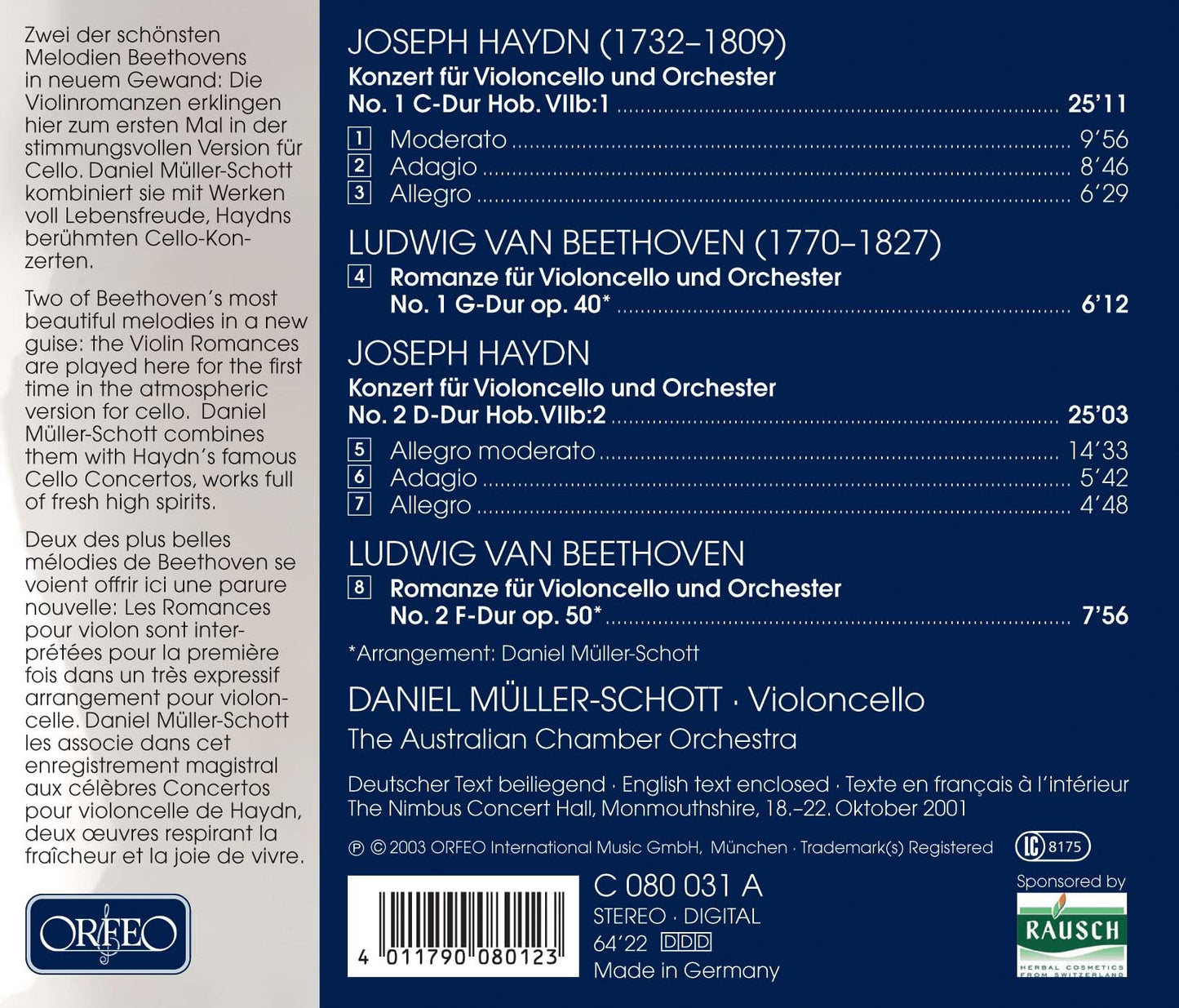 Haydn: Cello Concertos Nos. 1 & 2 - Beethoven: Romances Nos.
