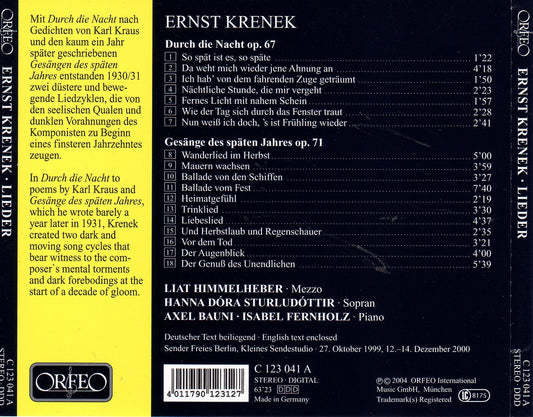 Ernst Krenek: Lieder