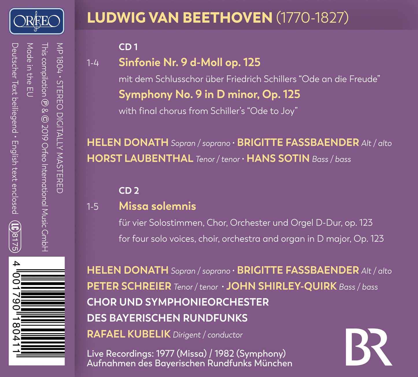 Beethoven: Symphony No. 9 in D Minor, Op. 125 & Missa solemn