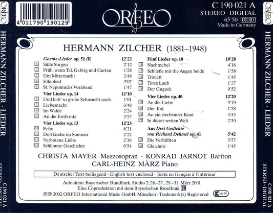 Zilcher: Lieder