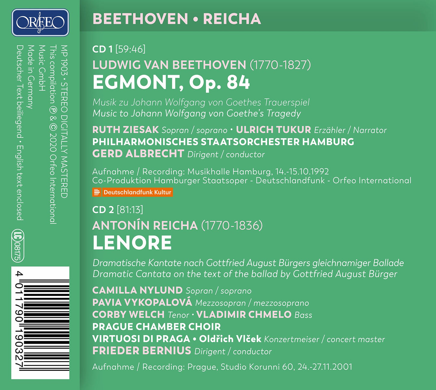 Beethoven: Egmont - Reicha: Lenore