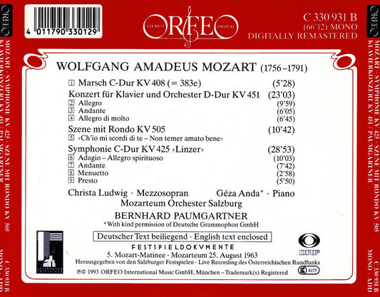 Mozart: Orchestral Works (Live)