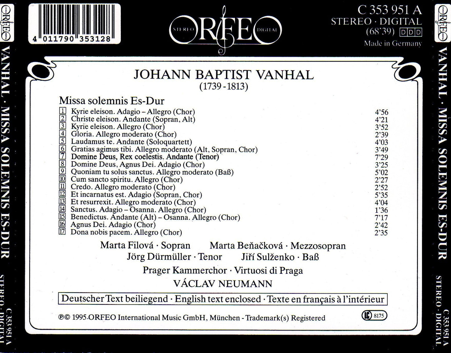 Vanhal: Missa Solemnis in E-Flat Major