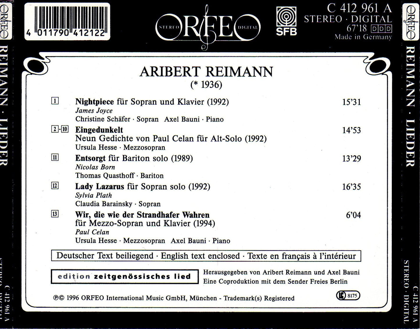 Aribert Reimann: Lieder