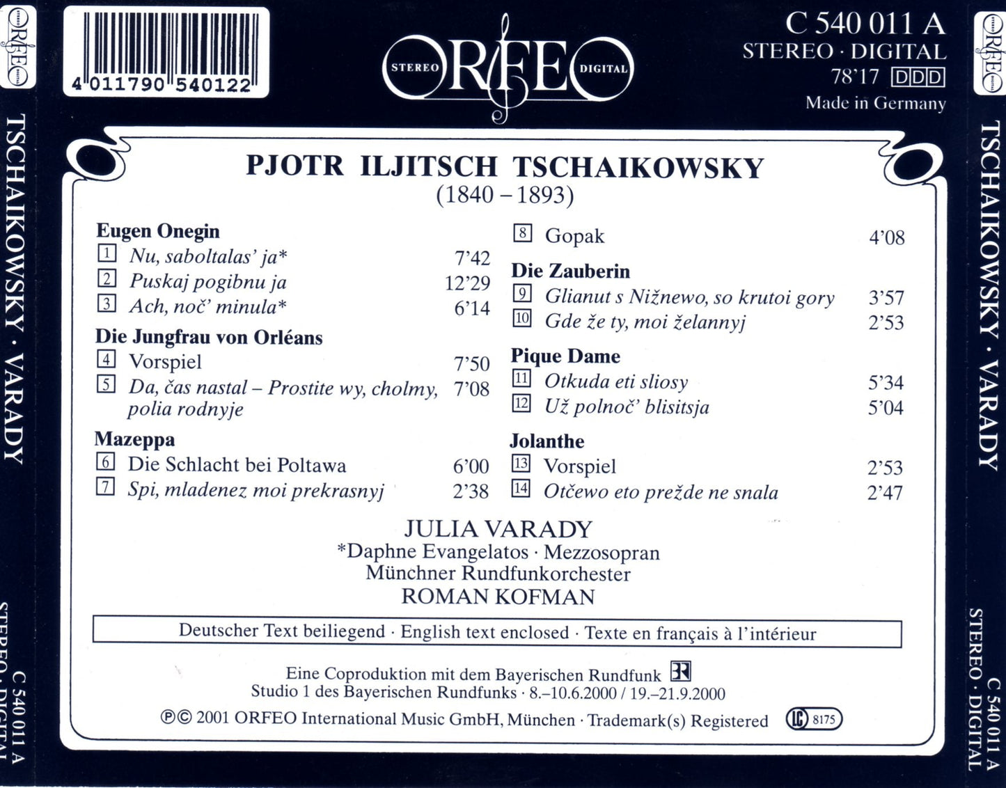 Tchaikovsky: Opera Arias