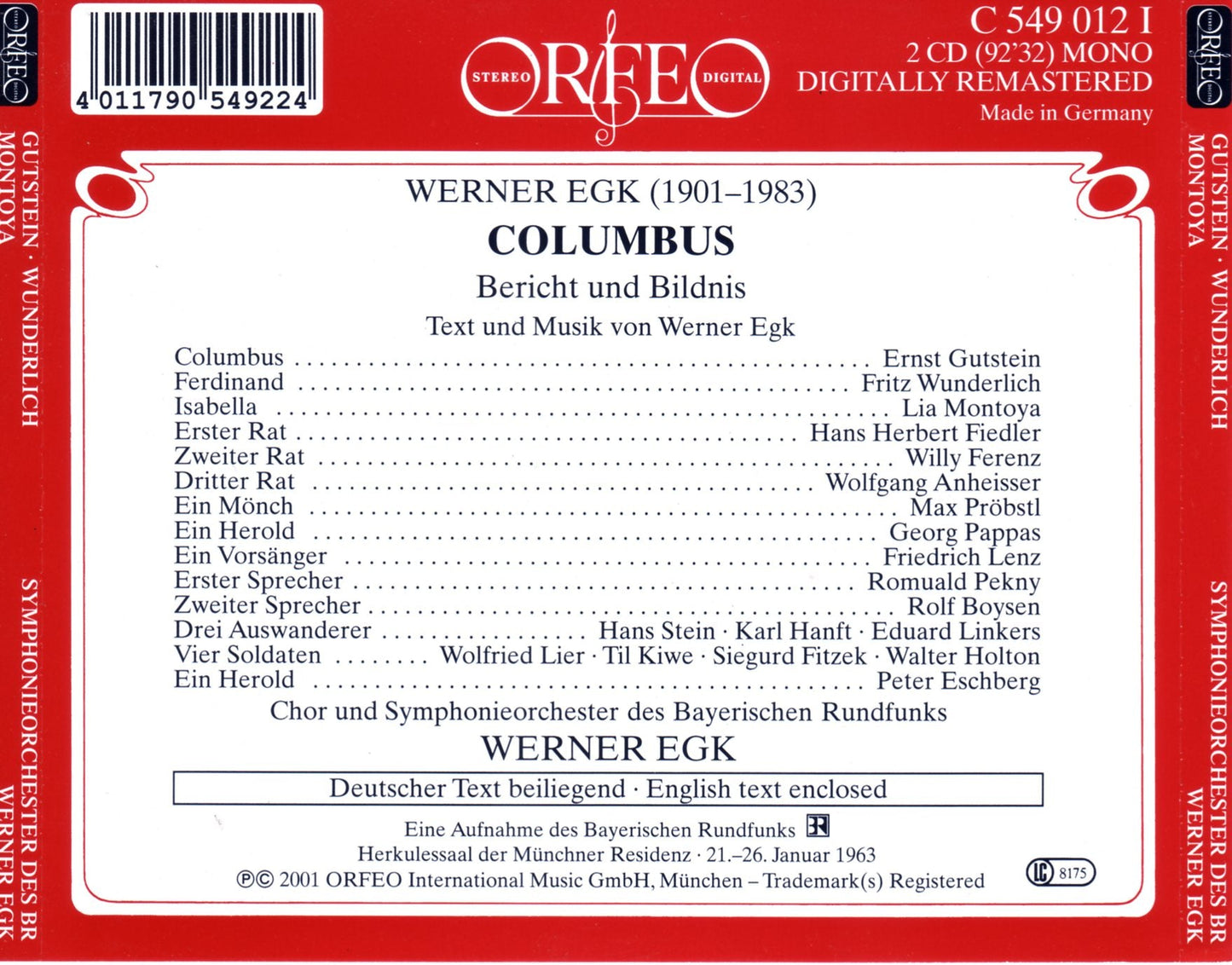 Egk: Columbus (Orfeo d'Or)