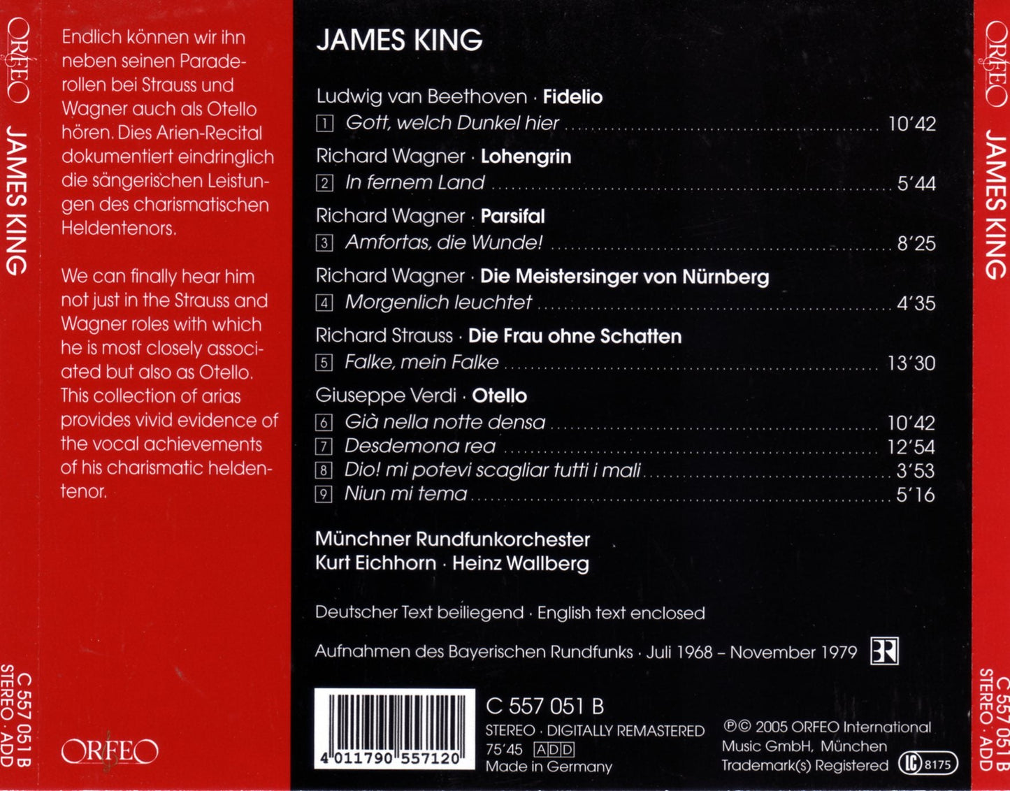 Opera Highlights: James King (Live) [Orfeo d'Or]