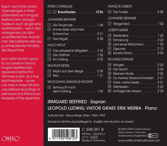 Brahms, Cornelius, Kienzl, Marx, Mozart, Schubert, Strauss &