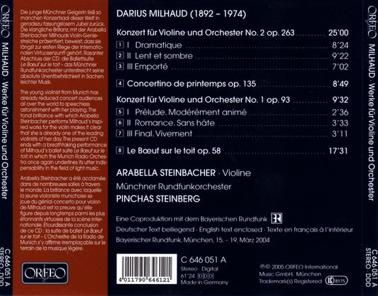 Milhaud: Works for Violin