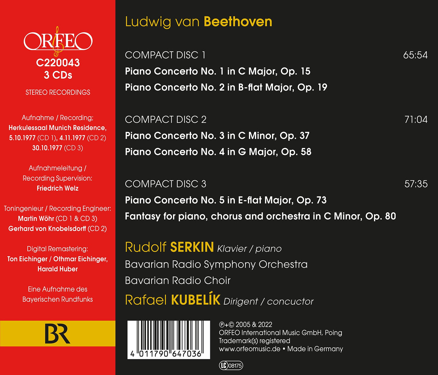 Beethoven: The Piano Concertos And Choral Fantasy, Op. 80
