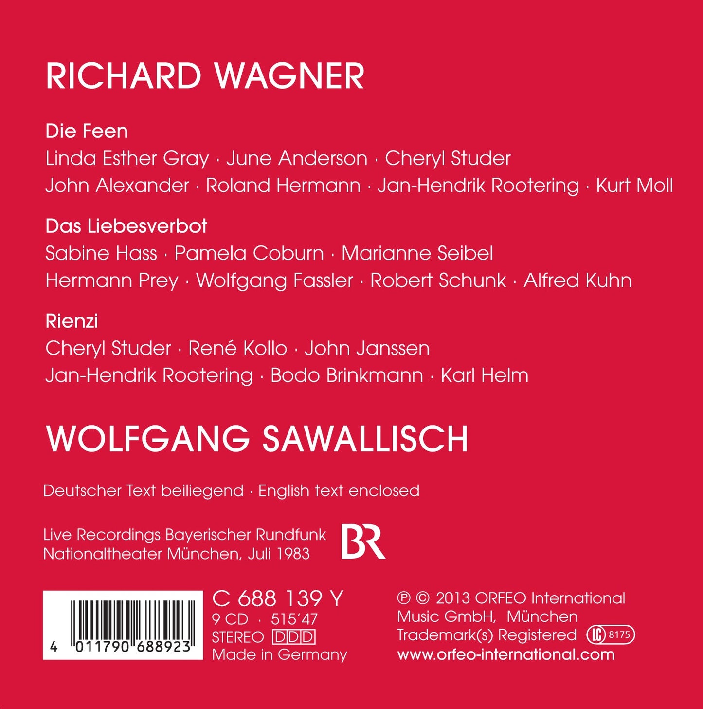 Wagner: Die Feen, Das Liebesverbot & Rienzi (Bayerische Staa