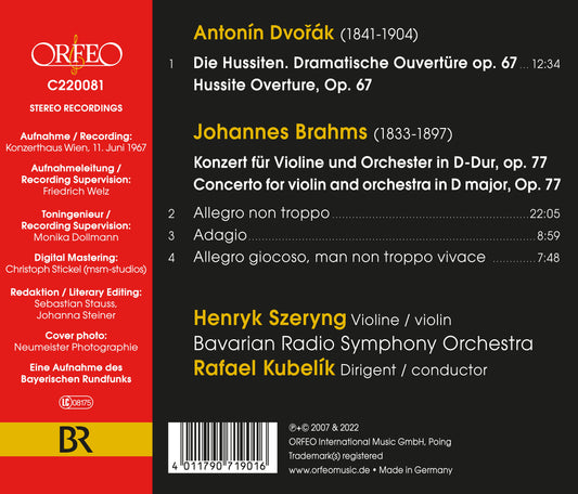 Dvořak: Hussite Overture, Op. 67; Brahms: Violin Concerto, O