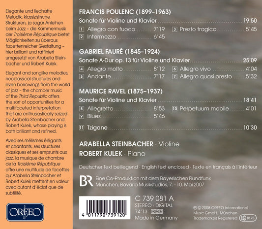 Fauré, Poulenc & Ravel: Works for Violin