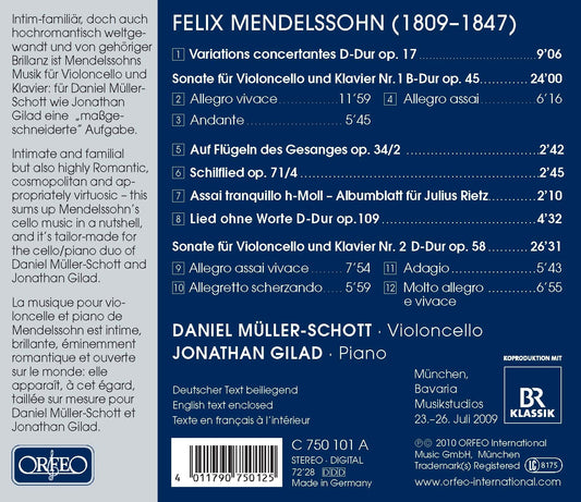 Mendelssohn: Works for Cello & Piano